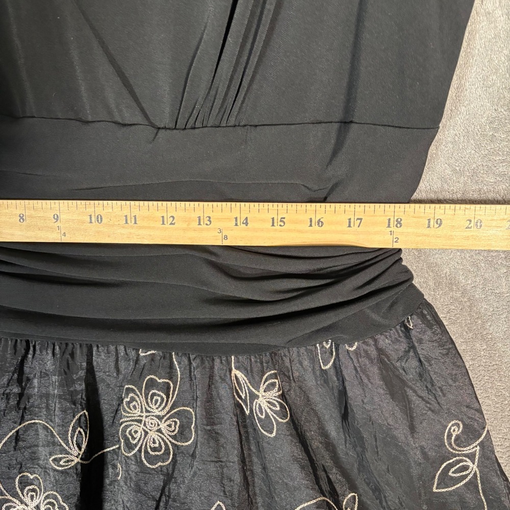 Dressbarn Collection Black Floral Embroidered Fit & Flare Dress Plus Size 20 LBD - Picture 10 of 13